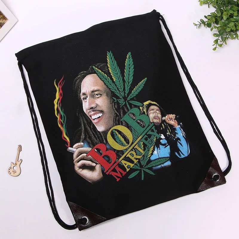 新款双肩束口袋 棉布印花抽绳束口双肩背包 厂家订做批发