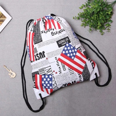 Factory Wholesale Customized New European and American Polyester Shoulder Drawstring Sports Drawstring Backpack Multiple Options