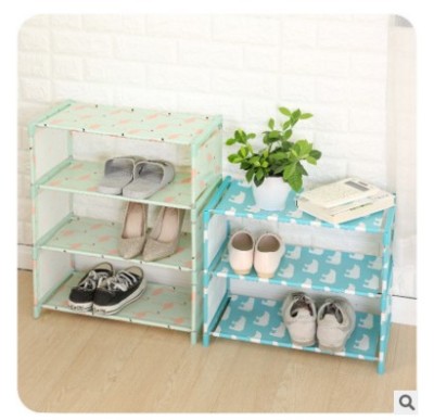 Simple multi-layer stainless steel household dust - proof shoes student dormitory shoes storage rack