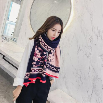 Scarf Women's Korean-Style Autumn and Winter New Magnolia Super Long Thick Warm Office Air Conditioning Shawl Double-Sided