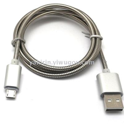 Aluminum spring hose universal data creative gift fast charge environmental protection data cable
