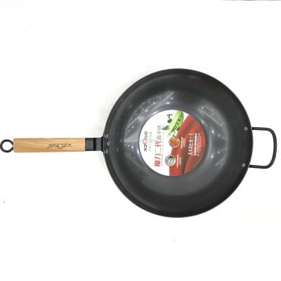 Nonstick frying pan domestic wood grain handle wok induction cooker Pan 30cm a pan of foreign trade