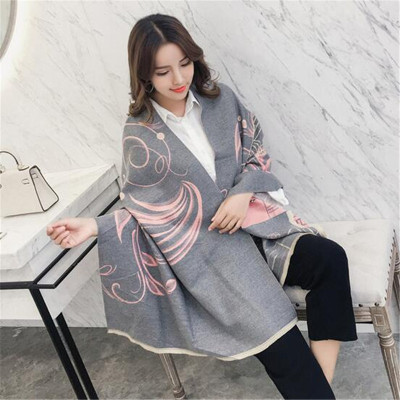 Architectural Style Scarf Women's Autumn and Winter Korean Style All-Matching Long Shawl Warm Student Scarf Extra Thick Dual-Use