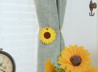 Factory Outlet filled email European creative cartoon magnetic curtain buckle strap wedding curtains cute sunflower