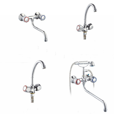 Triple faucet bathroom bath tap in wall concealed tap set