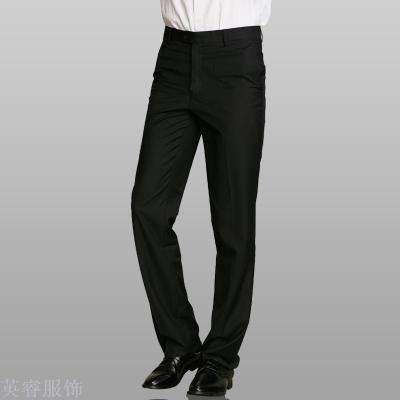 Young slim trousers for men's business casual dress pants trousers black thin long pants