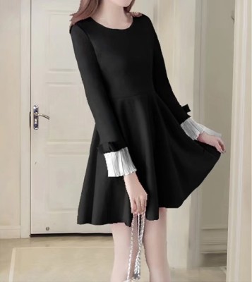 Autumn new style women fashion Korean wild long sleeve chiffon long dress