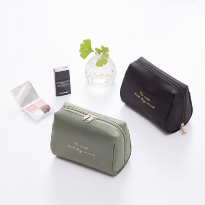 Simple nylon waterproof hand held stereo travel cosmetic bag small portable storage bag