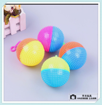 Two-Tone Elastic Ball Bouncing Ball for Children Elastic Ball Toy Ball Boutique Luminous Crystal Elastic Ball