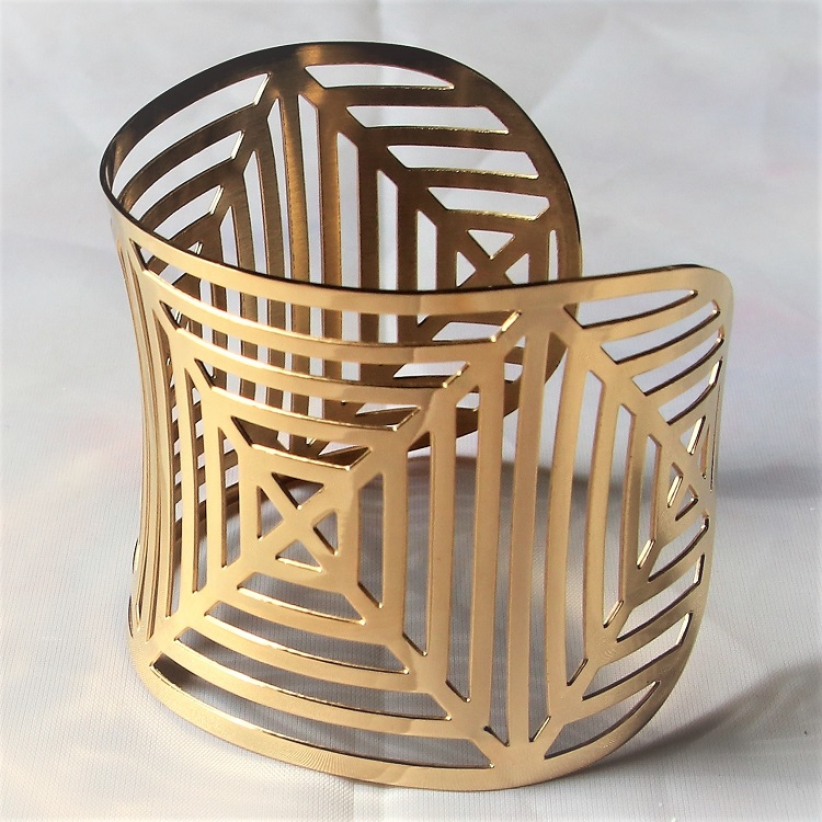 欧美个性时尚简约自然百搭腐蚀镂空不锈钢手镯生产工厂直销