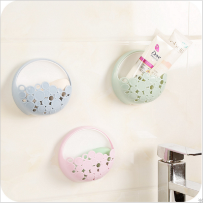 Suction Cup Hollow Soap Dish Simple Bathroom Soap Box Wall-Mounted Drain Soap Holder