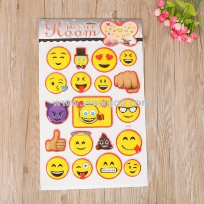 Emoticons package set fashionable smiley face wall stickers 3d stickers