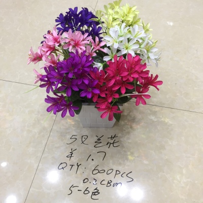 5 forks Orchid simulation flower artificial flower