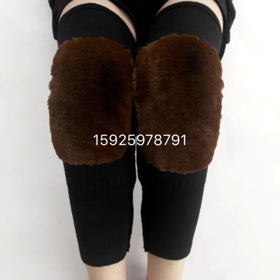 Taobao hot style double thickened ened generous imitation mink knee protector for men and women warm leg cover manufacturers direct