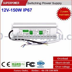 DC 12V150W waterproof IP67 monitoring LED switching power supply adapter