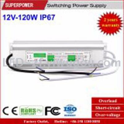 DC 12V120W waterproof IP67 monitoring LED switching power supply adapter