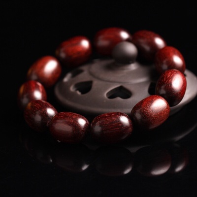 Authentic handmade products -quality natural rosewood with small leaves jujube bead type single ring man dish buddhist beads high oil old material sandalwood