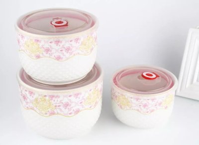 Jingdezhen ceramic preservation bowl sealed bowl heat preservation box gift set for microwave oven