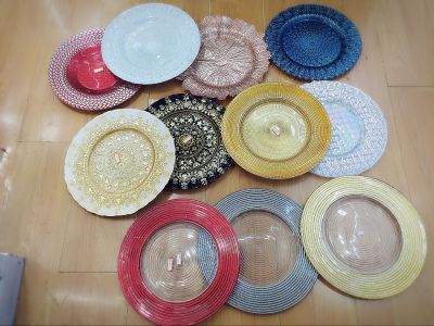 Plate fruit dish western-style food wedding main dish dry fruit Plate glass Plate.
