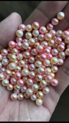 Dl ya nonporous double color, straight hole double color bubble bead