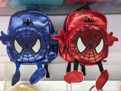 Flying love Spider-man backpack child backpack handbag PU fun package