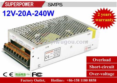 Security/240W DC 12V20A LED switching power supply adapter power