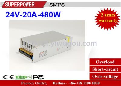 DC 24V20A 480W security LED switching power supply/adapter power supply