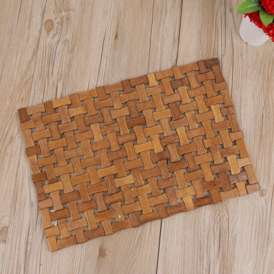 Bamboo table heat insulation table square bowl mat coasters oversized table mat