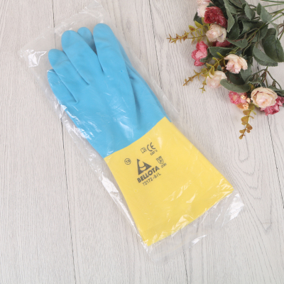 Factory Direct Sales Household Gloves Color Matching Latex Gloves Long Sleeve Gloves