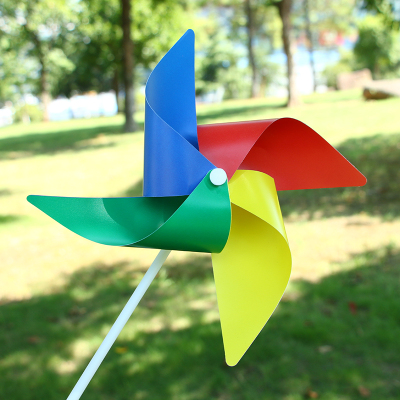 Children's toy four-color printing windmill advertising advertising decoration solid color windmill logo wholesale