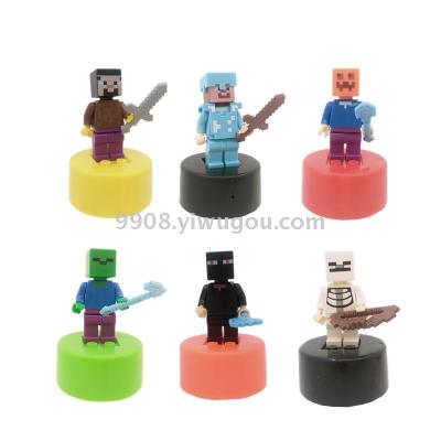  minifigures with base pull back car ornaments form a compatible building blocks people toys