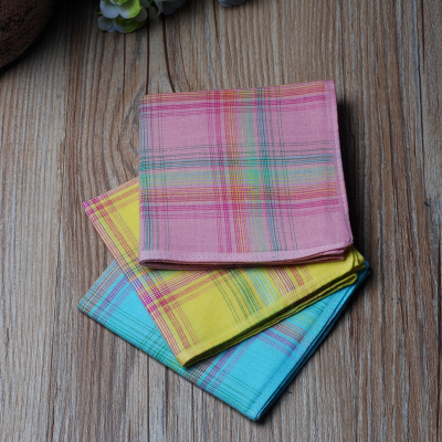 Parcel post [12] for pure cotton ladies handkerchief checked handkerchief time! Absorbent handkerchief 43 cm