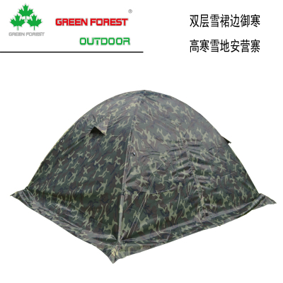 Green forest outdoor four double camouflage aluminum rod storm alpine snow snow camp tent tent