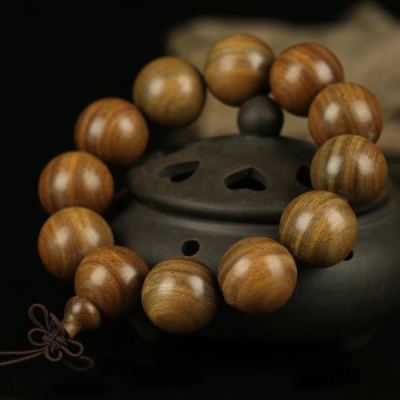 Authentic grade A green sandalwood bracelet with rosary beads for both men and women