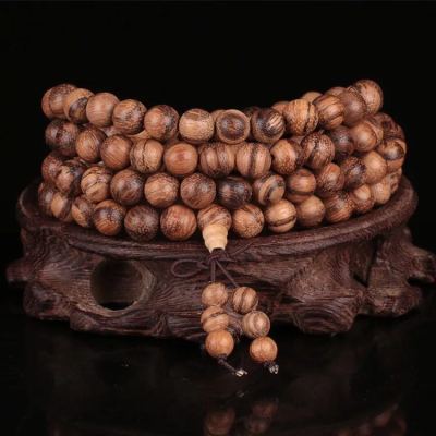 Natural genuine vintage agarwood 108 beads hand string jewelry for men and women 0 old material bracelet beads