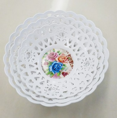 New last creative fancy pierced fruit plates available with foot plate decal plate fruit plate storage
