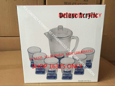 ACRYLIC WATER JUG SET   1 JUG WITH 6 OR 4 GLASS