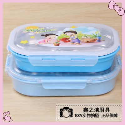 Bento Box Stainless Steel Divided Lunch Box Children Student Separated Fast Food Plate Sealed Heat Insulation Bento Box