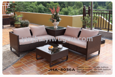 JHA outdoor rattan furniture PE imitation rattan leisure sofa rattan sofa 8036A