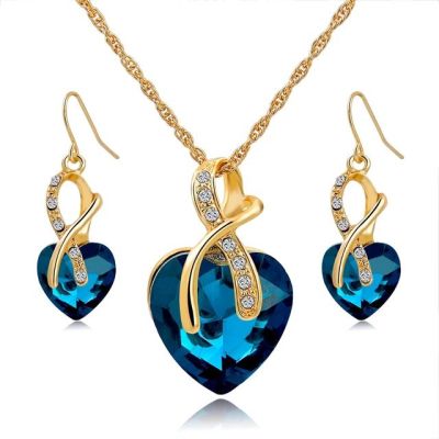 Fashion heart crystal set chain