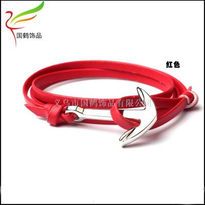 Manual anchor ring leather bracelet
