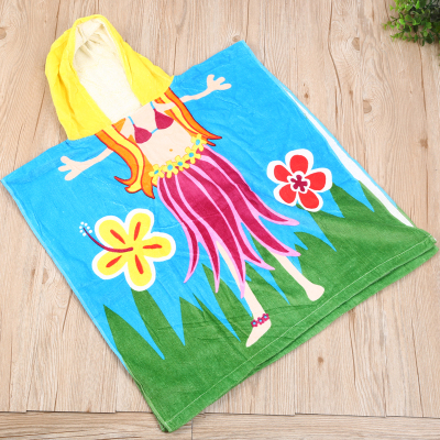 Children's baby cute cartoon bath towel summer cloak cape beach towel.