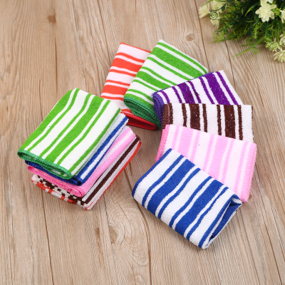 Color striped square towel towel kindergarten super fine fiber towel.