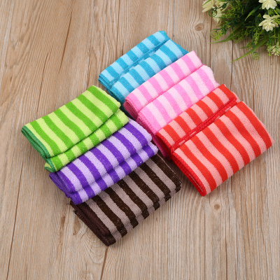 Striped square towel cotton soft handkerchief absorbent handkerchief towel.
