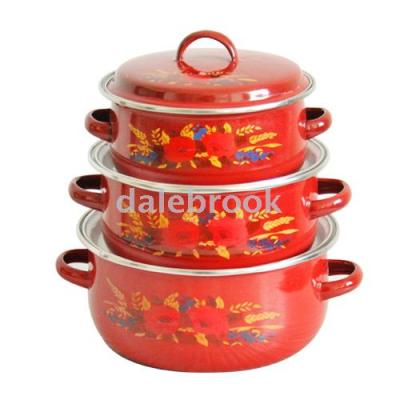Anycook enamel soup pot set, enamel bowls, rice dishes, coffee pot 671D