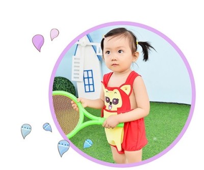 Baby and baby cartoon bathing suit hot spring baby boy 0-3 year old bathing suit