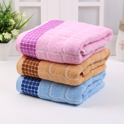 Small check jacquard towel pure cotton adult home face cloth face manufacturer direct.