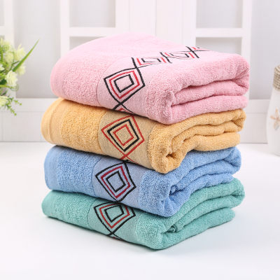 Diamond - shaped cotton men's towel towel thick and soft and comfortable.