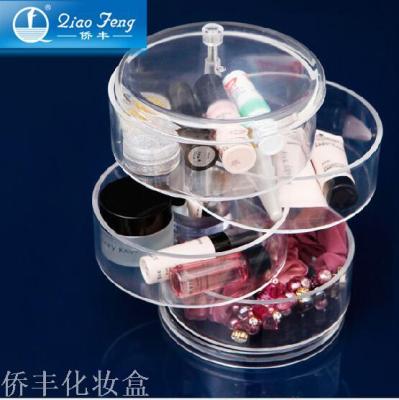 Acrylic circular storage box transparent plastic dustproof jewelry box, cosmetic box, 3472