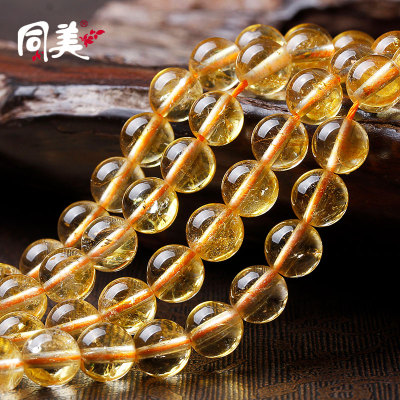 Huang Shuijing natural crystal wholesale scattered BEADS BEADED Diy accessories accessories yellow crystal semi-finished 